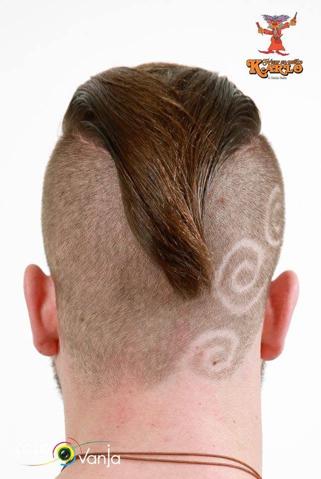 Profil brade i kose s grafičkim obrijanim uzorkom